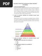 Preguntas Exposición Necesidad, Problema y Oportunidad