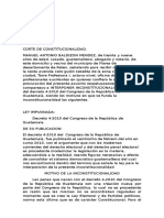 Inconstitucionalidad en Caso General