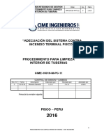 Cime-16019-M-pc-11, Procedimiento para Limpieza de Interna de Tuberias