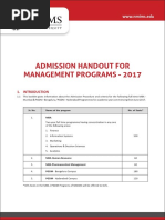 Admission Handout For Management Programs - 2017: WWW - Nmims.edu