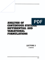 Analysis of Continuous Systems Diffebential and Vabiational Fobmulations