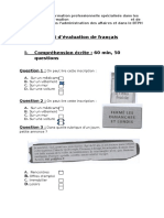 Test Français Niveau 1-Compréhension-Écrite