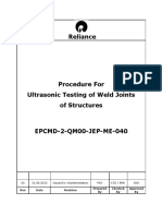 Ultrasonic Testing of Weld Joints of Structurals