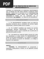 Contrato de Prestación de Servicios Profesionales N