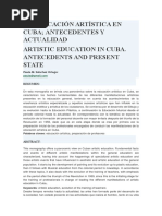 La Educación Artística en Cuba Antecedentes y Actualidad