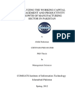 Analyzing The Working Capital Management and Productivity Growth