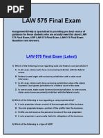 LAW 575 Final Exam - LAW 575 Final Exam Questions and Answers - Business Law 421 Final Exam Answers - Assignment E Help