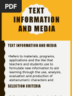 Text Information and Media