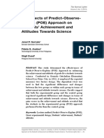 The Effects of Predict-Observe - Explain (POE) Approach On Students' Achievement and Attitudes Towards Science