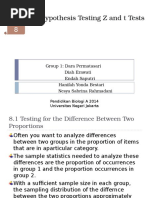 Hypothesis Testing Z and T Tests (CHAPTER 8)