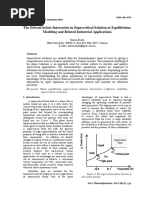 The Solvent-Solute Interaction in Supercritical Solution at Equilibrium: Modeling and Related Industrial Applications