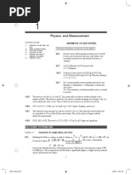 Physics and Measurement: Answers To Questions