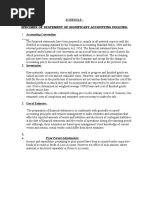 Schedule - Specimen of Statement of Significant Accounting Policies