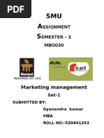 SMU A S: Marketing Management