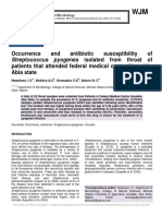 Occurrence and Antibiotic Susceptibility of Streptococcus Pyogenes Isolated From Throat of Patients That Attended Federal Medical Centre Umuahia, Abia State