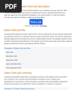 How To Write A Sales Clerk Job Description