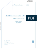 Post-Harvest Loss in Sub-Saharan Africa: Policy Research Working Paper 6831