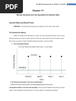 Chapter 11 Money Demand and The Equilibrium Interest Rate