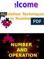 Calculation Techniques in Numbers