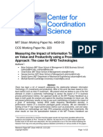 Measuring The Impact of Information Technology On Value and Productivity Using A Process-Based Approach: The Case For RFID Technologies