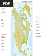 America Del Norte Mapa Mudo Con Accidentes