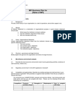 MFI Business Plan For (Name of MFI) : 1. Organisational Profile