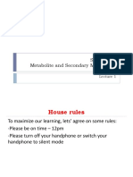 Lecture 1 - Introduction To Secondary Metabolites