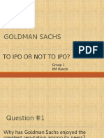 Goldman Sachs: To Ipo or Not To Ipo?