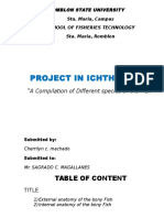 Project in Ichthyology: Table of Content