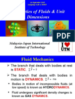 Properties of Fluids Unit Dimensions