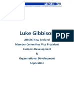 Luke Gibbison - AIESEC NZ MCVP Application 1516