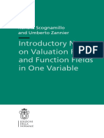 Introductory Notes On Valuation Rings and Function Fields in One Variable Scuola Normale Superiore Renata Scognamillo Umberto Zannier 1 9788876425004