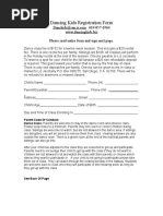 Dancing Kids Registration Form