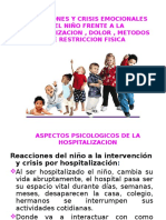 Reacciones y Crisis Emocionales, en Hospitalizacion en Ninos