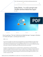 How To Fix A Windows (Vista, 7 or 10) Corrupt User Profile - The User Profile Service Failed The Logon - Expert Reviews