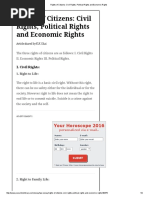 Rights of Citizens - Civil Rights, Political Rights and Economic Rights