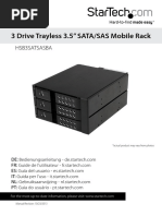 3 Drive Trayless 3.5" SATA/SAS Mobile Rack: Hsb3Satsasba