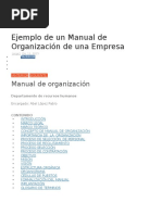 Ejemplo de Un Manual de Organización de Una Empresa