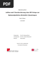 Bachelorarbeit: Aufbau Und Charakerisierung Eines RF-Setups Zur Spinmanipulation Ultrakalter Quantengase