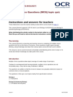 Enzymes MCQ Topic Quiz Lesson Element