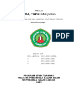 Makalah Tema, Topik Dan Judul