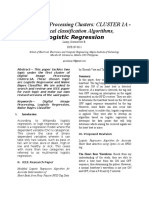 Digital Image Processing Clusters: CLUSTER 1A - Statistical Classification Algorithms, Logistic Regression