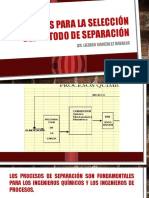 Criterios para La Selección Del Metodo de Separación