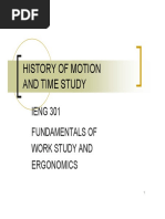 History of Motion and Time Study