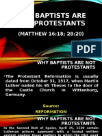 Why Baptists Are Not Protestants