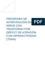 Programa de Intervención en Niños Con Trastorno Por Déficit de Atención Con Hiperactividad