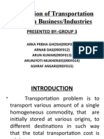 Application of Transportation Model in Business MAIN