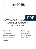 Synopsis: "Consumer Preference Towards Cadbury Chocolates"