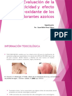 Evaluación de La Genotoxicidad y Efecto Pro-Oxidante de Colorantes Azoicos