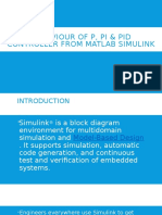 Behaviour of P, Pi & Pid Controller From Matlab Simulink